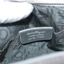 Salvatore Ferragamo Gancini Shoulder Bag PVC Leather Silver Auth 173697-12