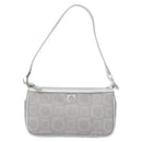 Salvatore Ferragamo Gancini Shoulder Bag PVC Leather Silver Auth 173697-13