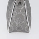 Salvatore Ferragamo Gancini Shoulder Bag PVC Leather Silver Auth 173697-5