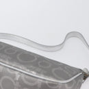 Salvatore Ferragamo Gancini Shoulder Bag PVC Leather Silver Auth 173697-9