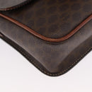 CELINE Macadam Canvas Shoulder Bag PVC Leather Brown Gold Auth 173698A-10