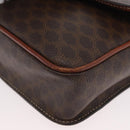 CELINE Macadam Canvas Shoulder Bag PVC Leather Brown Gold Auth 173698A-11