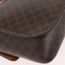 CELINE Macadam Canvas Shoulder Bag PVC Leather Brown Gold Auth 173698A-12