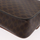 CELINE Macadam Canvas Shoulder Bag PVC Leather Brown Gold Auth 173698A-13