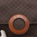 CELINE Macadam Canvas Shoulder Bag PVC Leather Brown Gold Auth 173698A-14