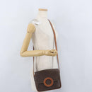 CELINE Macadam Canvas Shoulder Bag PVC Leather Brown Gold Auth 173698A-23