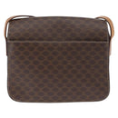 CELINE Macadam Canvas Shoulder Bag PVC Leather Brown Gold Auth 173698A-3
