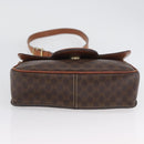 CELINE Macadam Canvas Shoulder Bag PVC Leather Brown Gold Auth 173698A-9
