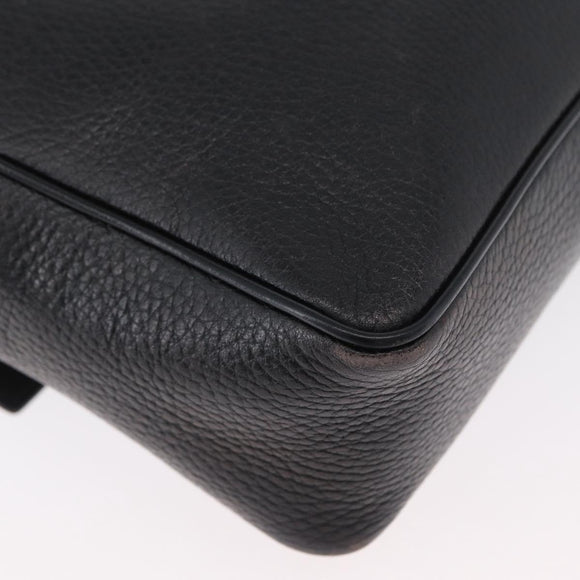 CELINE Shoulder Bag Leather Black Gold Auth 173699