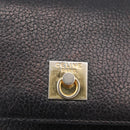 CELINE Shoulder Bag Leather Black Gold Auth 173699-17