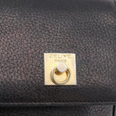 CELINE Shoulder Bag Leather Black Gold Auth 173699-18