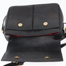 CELINE Shoulder Bag Leather Black Gold Auth 173699-10