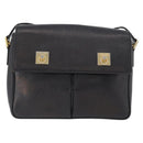 CELINE Shoulder Bag Leather Black Gold Auth 173699-13