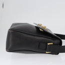 CELINE Shoulder Bag Leather Black Gold Auth 173699-3
