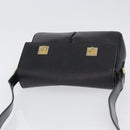 CELINE Shoulder Bag Leather Black Gold Auth 173699-6