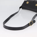 CELINE Shoulder Bag Leather Black Gold Auth 173699-7