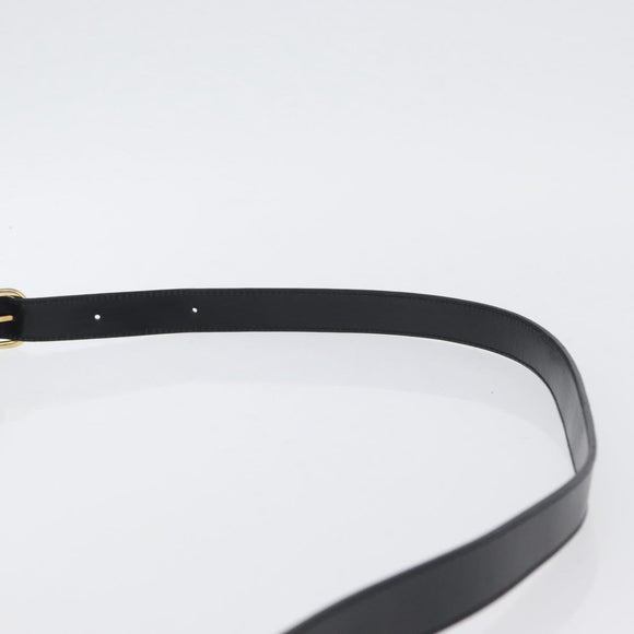 CELINE Shoulder Bag Leather Black Gold Auth 173699