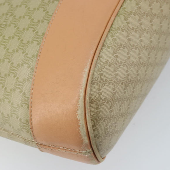 CELINE Macadam Canvas Shoulder Bag PVC Beige Gold Auth 173701