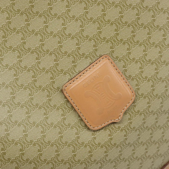 CELINE Macadam Canvas Shoulder Bag PVC Beige Gold Auth 173701