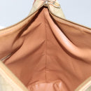CELINE Macadam Canvas Shoulder Bag PVC Beige Gold Auth 173701-18