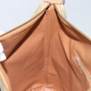 CELINE Macadam Canvas Shoulder Bag PVC Beige Gold Auth 173701-19
