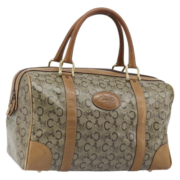 CELINE C Sulky Hand Bag PVC Beige Gold Auth 173702