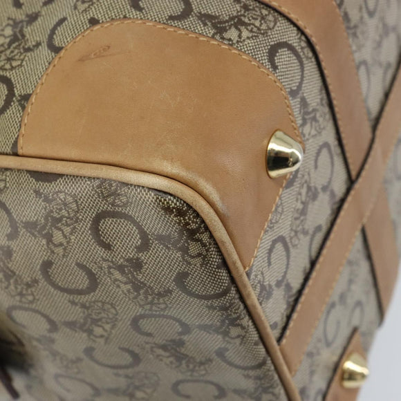 CELINE C Sulky Hand Bag PVC Beige Gold Auth 173702