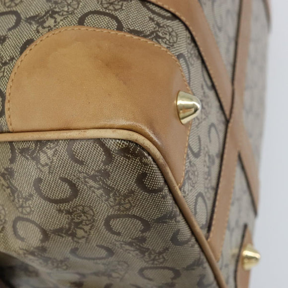 CELINE C Sulky Hand Bag PVC Beige Gold Auth 173702
