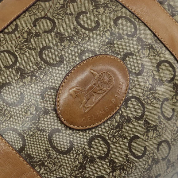 CELINE C Sulky Hand Bag PVC Beige Gold Auth 173702