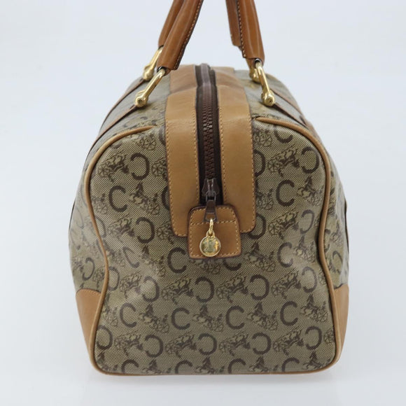 CELINE C Sulky Hand Bag PVC Beige Gold Auth 173702
