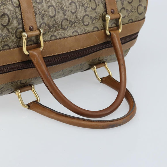 CELINE C Sulky Hand Bag PVC Beige Gold Auth 173702