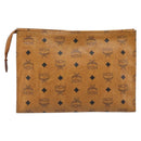 MCM Logogram Vicetos Clutch Bag PVC Leather Brown Auth 173703-3