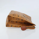 MCM Logogram Vicetos Clutch Bag PVC Leather Brown Auth 173703-4