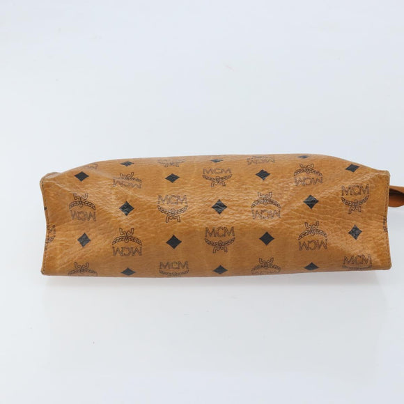MCM Logogram Vicetos Clutch Bag PVC Leather Brown Auth 173703