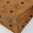 MCM Logogram Vicetos Clutch Bag PVC Leather Brown Auth 173703-8