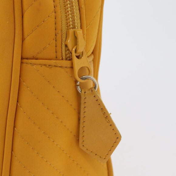 SAINT LAURENT Handtas Nylon Geel Goud Auth 173709