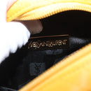 SAINT LAURENT Handtas Nylon Geel Goud Auth 173709-15