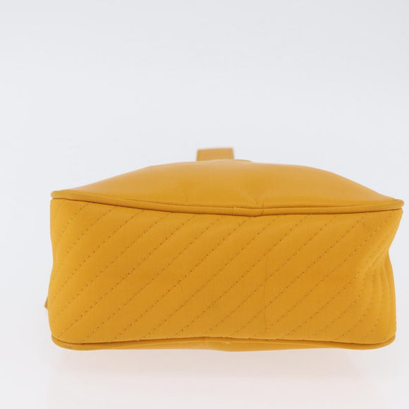 SAINT LAURENT Handtas Nylon Geel Goud Auth 173709