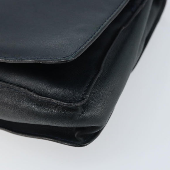 BOTTEGA VENETA Umhängetasche Leder Schwarz Gold Auth 173710