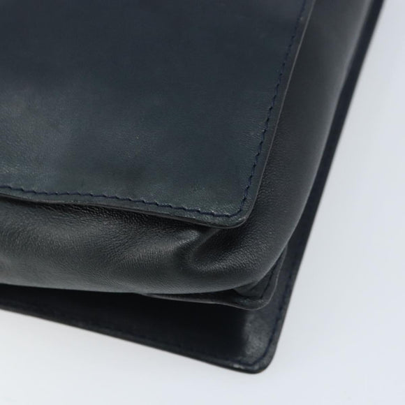 BOTTEGA VENETA Umhängetasche Leder Schwarz Gold Auth 173710