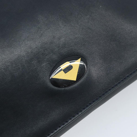 BOTTEGA VENETA Umhängetasche Leder Schwarz Gold Auth 173710