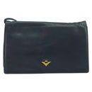BOTTEGA VENETA Umhängetasche Leder Schwarz Gold Auth 173710-13
