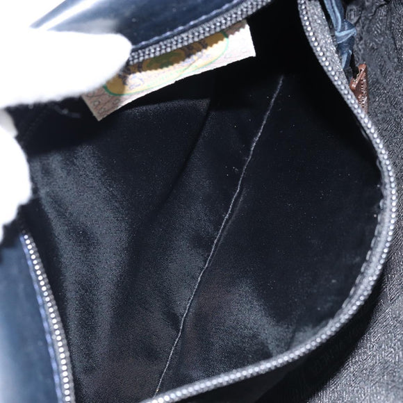 BOTTEGA VENETA Umhängetasche Leder Schwarz Gold Auth 173710