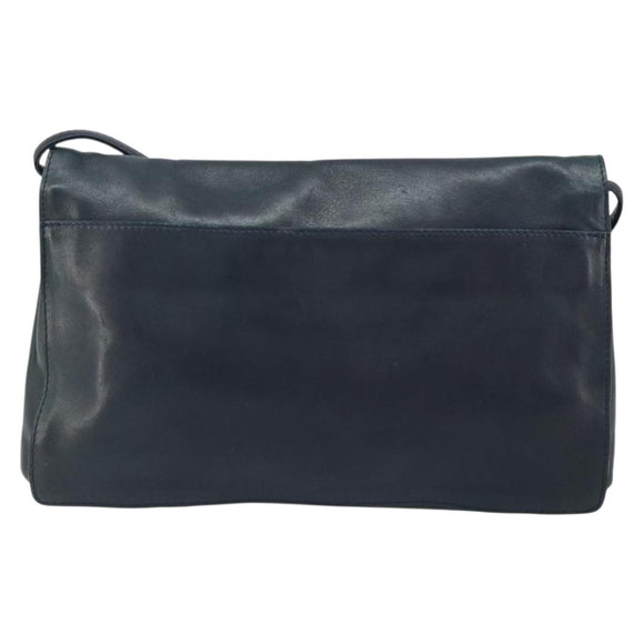 BOTTEGA VENETA Umhängetasche Leder Schwarz Gold Auth 173710