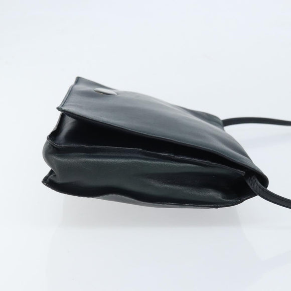 BOTTEGA VENETA Umhängetasche Leder Schwarz Gold Auth 173710