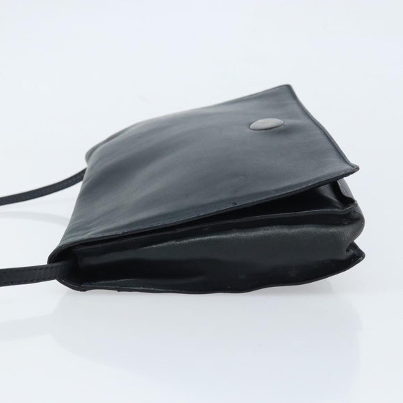 BOTTEGA VENETA Umhängetasche Leder Schwarz Gold Auth 173710