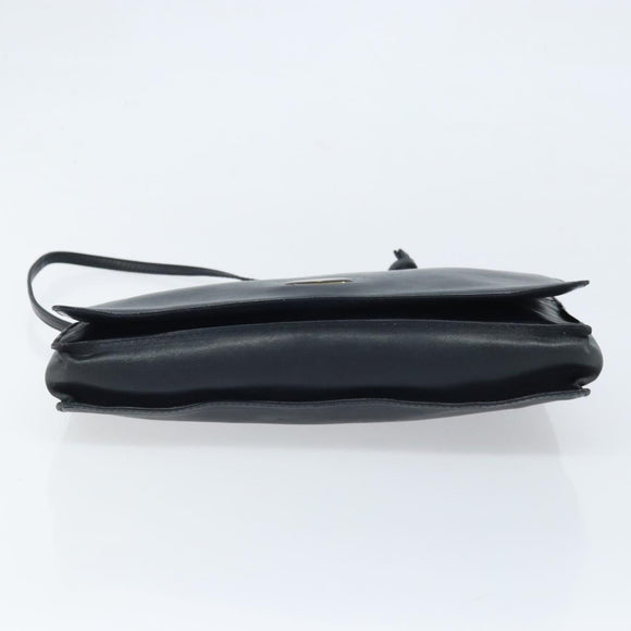 BOTTEGA VENETA Umhängetasche Leder Schwarz Gold Auth 173710