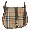 Burberrys Nova Check Shoulder Bag Canvas Leather Beige Gold Auth 173711-1