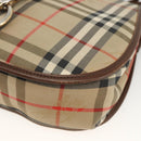 Burberrys Nova Check Shoulder Bag Canvas Leather Beige Gold Auth 173711-9