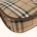 Burberrys Nova Check Shoulder Bag Canvas Leather Beige Gold Auth 173711-14
